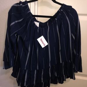 Navy Blue off the shoulder top!